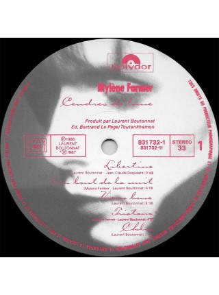500775	Mylène Farmer – Cendres De Lune	"	Chanson, Synth-pop"	1987	"	Polydor – 831 732-1"	NM/EX	Europe