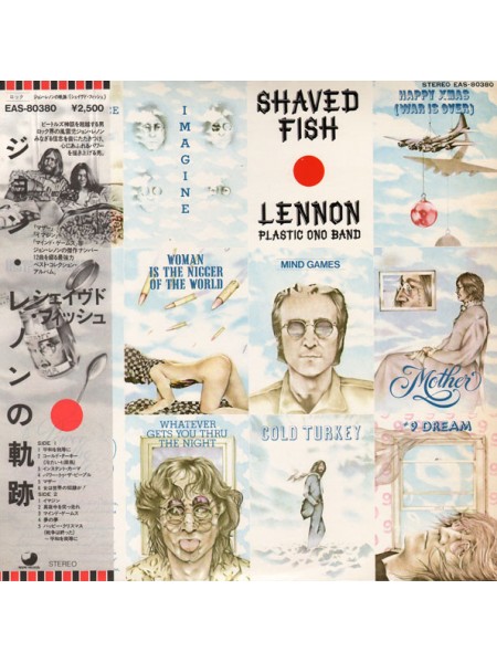 400704	John Lennon / Plastic Ono Band – Shaved Fish (OBI, inserts)		,	1980	,	Apple Records – EAS-80380		Japan	,	NM/NM