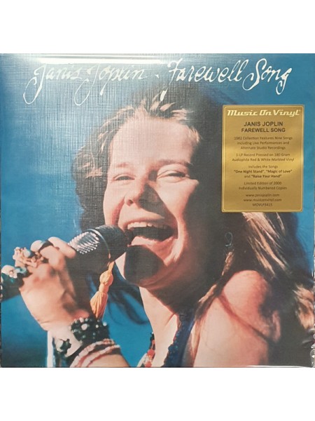 35016668	 	 Janis Joplin – Farewell Song	" 	Blues Rock, Classic Rock"	Red White Marbled, 180 Gram, Limited	1982	" 	Music On Vinyl – MOVLP3415"	S/S	 Europe 	Remastered	17.11.2023