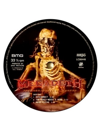 35006013	 Megadeth – The World Needs A Hero  2lp	" 	Thrash"	Black, 180 Gram, Gatefold	2001	" 	BMG – BMGCAT246DLP"	S/S	 Europe 	Remastered	15.02.2019