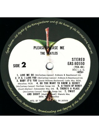 1403977		The Beatles – Please Please Me	Beat, Rock & Roll, Pop Rock	1963	Apple Records – EAS-80550	NM/NM	Japan	Remastered	1976