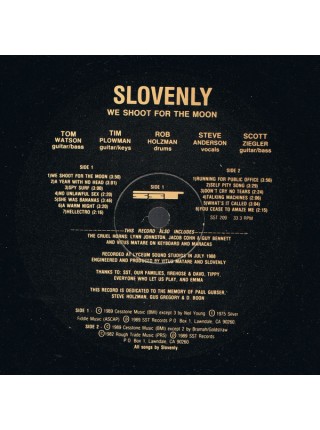 1403996		Slovenly – We Shoot For The Moon	Alternative Rock, Art Rock, Post-Punk	1989	SST Records – SST 209	EX+/NM	USA	Remastered	1989