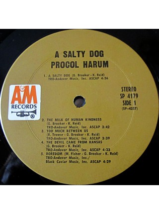 1404006		Procol Harum ‎– A Salty Dog (конверт подкрашен)	Psychedelic Rock, Prog Rock 	1969	A&M Records – SP 4179	 EX/VG+	USA	Remastered	1969