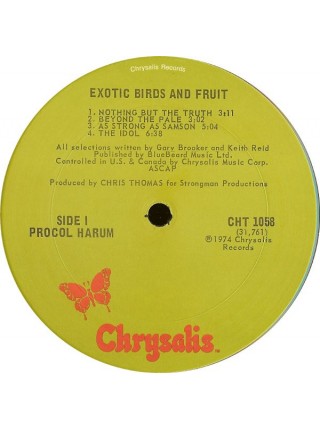 1404007		Procol Harum ‎– Exotic Birds And Fruit	Psychedelic Rock, Prog Rock	1974	Chrysalis – CHT 1058	EX/VG	USA	Remastered	1974