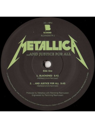 35003416		 Metallica – ...And Justice For All  2lp	" 	Heavy Metal, Thrash"	Black, 180 Gram	1988	" 	Blackened – BLCKND007R-1"	S/S	 Europe 	Remastered	"	2 нояб. 2018 г. "