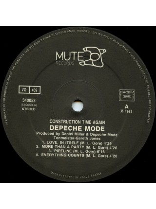 1403289		Depeche Mode ‎– Construction Time Again	Synth-Pop	1983	Mute – 540053, Vogue – 540053	EX+/EX+	France	Remastered	1983