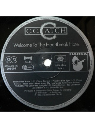 1403285	C.C. Catch – Welcome To The Heartbreak Hotel		1986	Hansa – 208 064	EX+/EX	Germany
