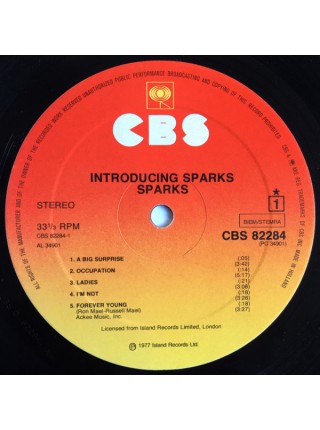 1403274		Sparks – Introducing Sparks	Pop Rock, Art Rock	1977	CBS – CBS 82284	NM/EX+	England	Remastered	1977