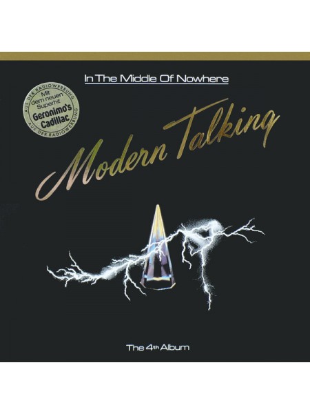 5000009	Modern Talking – In The Middle Of Nowhere - The 4th Album	"	Synth-pop, Euro-Disco"	1986	"	Hansa – 208 039, Hansa – 208 039-630"	NM/NM	Europe	Remastered	1986