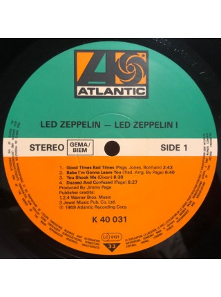 1404024		Led Zeppelin ‎– Led Zeppelin	Blues Rock, Hard Rock, Psychedelic Rock	1969	Atlantic – ATL 40 031	NM/EX+	Europe	Remastered	###