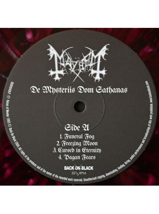 1404016		Mayhem – De Mysteriis Dom Sathanas, With Black & White Splatters	Black Metal	1994	Back On Black – BOBV048LPLTD	M/M	England	Remastered	2013