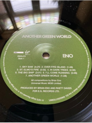 35007120		 Eno – Another Green World	" 	Experimental, Ambient"	Black, 180 Gram	1975	" 	Virgin EMI Records – ENOLP3, UMC – 00602557703887"	S/S	 Europe 	Remastered	17.11.2017