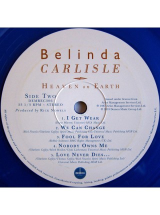 1403635		Belinda Carlisle – Heaven On Earth  	Pop Rock	1987	Demon Records – DEMREC306	S/S	Europe	Remastered	2018