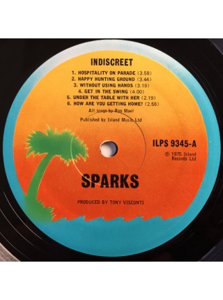 1400403	Sparks – Indiscreet	1975	Island Records – ILPS 9345	EX/NM	UK