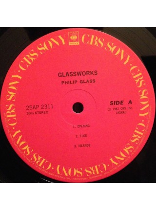 1401101	Philip Glass ‎– Glassworks   (no OBI) 2foto PROMO	1982	CBS/Sony ‎– 25AP 2311	NM/NM	Japan