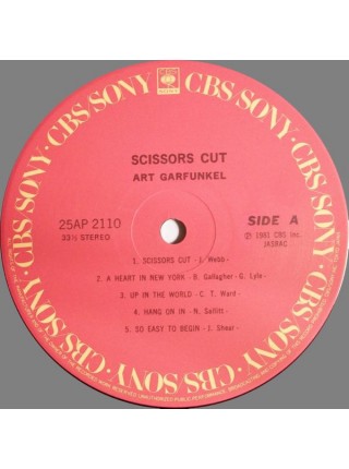 1401492	Art Garfunkel – Scissors Cut   Bкладки, Obi	Pop Rock, Ballad	1981	CBS/Sony – 25AP 2110	NM/NM	Japan