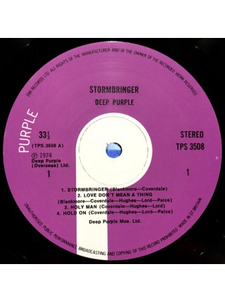 1402725	Deep Purple – Stormbringer	Hard Rock, Blues Rock	1974	Purple Records – TPS 3508, Purple Records – OC 062 ◦ 96004	EX/EX	England