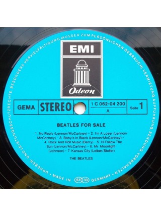 1402768	The Beatles – Beatles For Sale  (Re 1972) (присутствует поверхностный след в виде линни (не царапина) не влияющий на звучание)	Pop Rock, Beat, Rock & Roll	1964	Odeon – 1C 062-04 200	NM/NM	Germany